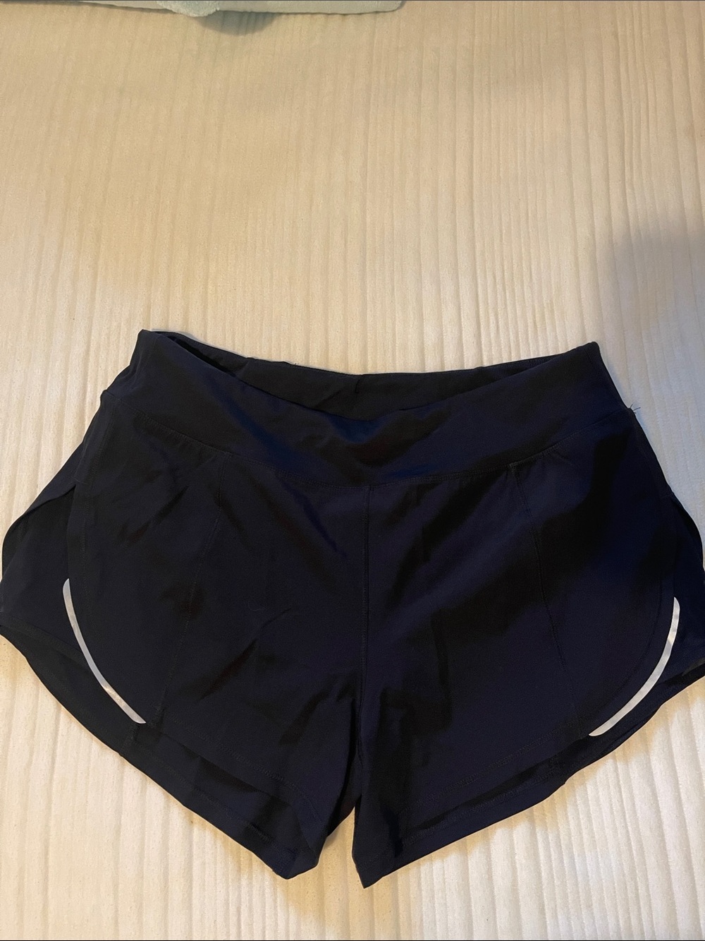 Women's Black Athletic Running Shorts with Reflective Trim